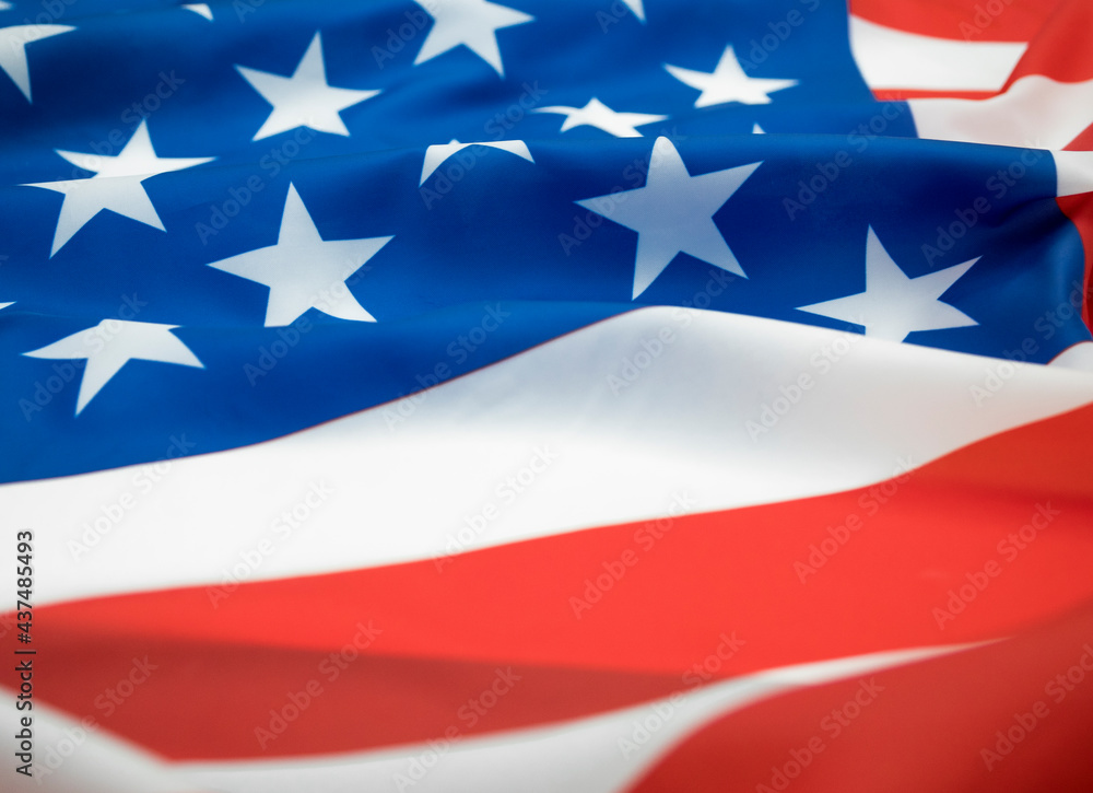 Close up waving of American flag. Close up waving of American flag.