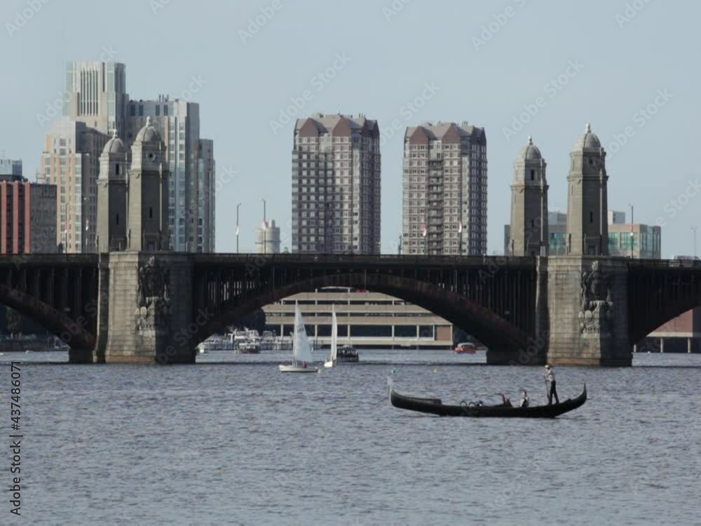 A gondola on the Charles River in Boston Massachusetts A gondola on the Charles River in Boston Massachusetts