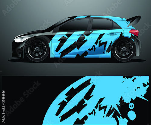 Rally car decal graphic wrap vector  abstract background