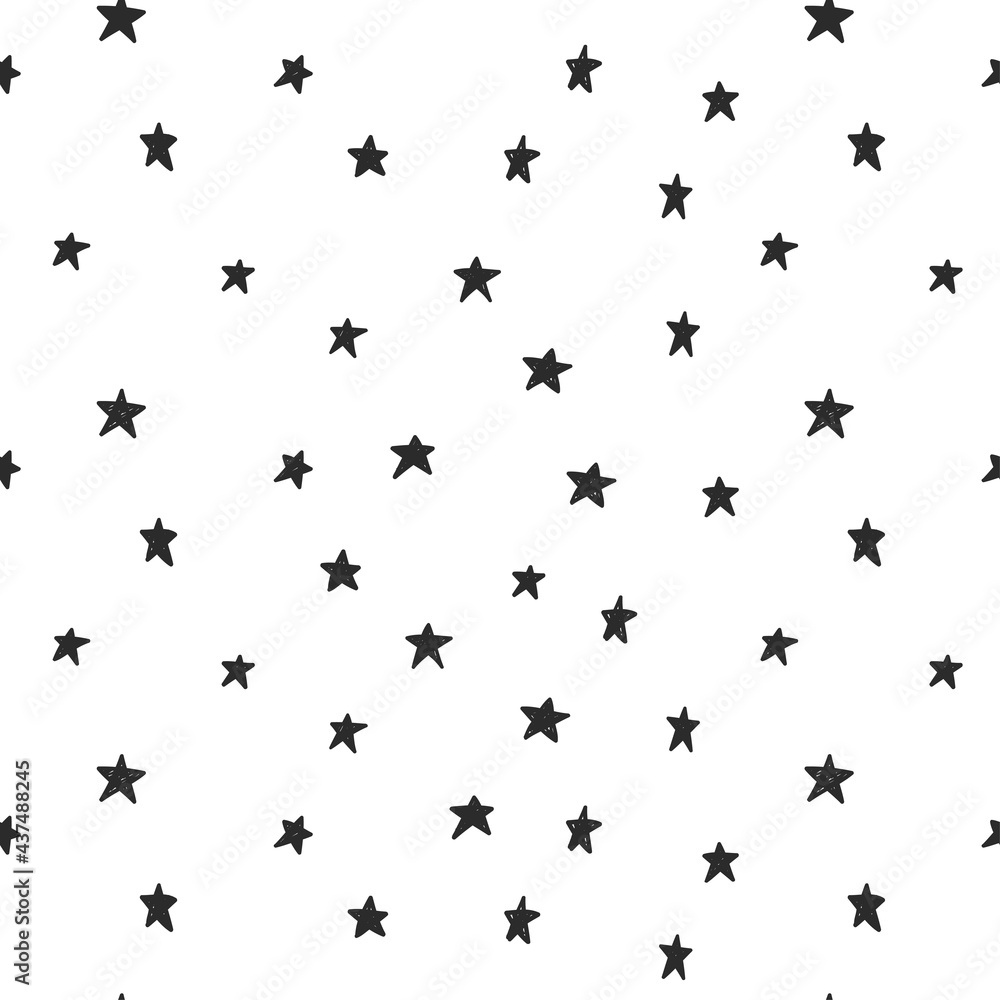 Star Doodle Hand Drawn Seamless Pattern Star Doodle Hand Drawn Seamless Pattern