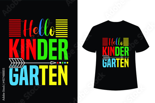 hello kindergarten beautiful typography t-shirt for preschool children - back to school concept t-shirt