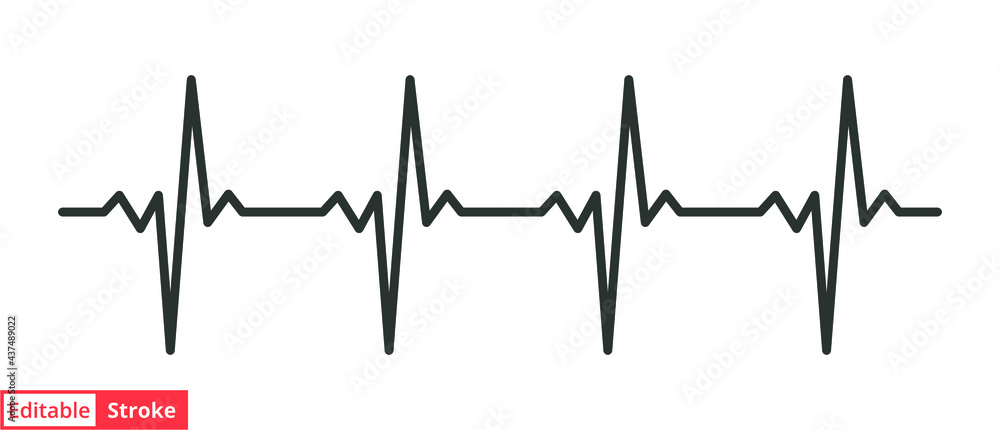Heart cardiogram line icon. Simple outline style. pulse, ecg, ekg, hertbeat, electrocardiogram, graph, rhythm cardioid concept. Vector illustration isolated on white background. Editable stroke EPS 10 Heart cardiogram line icon. Simple outline style. pulse, ecg, ekg, hertbeat, electrocardiogram, graph, rhythm cardioid concept. Vector illustration isolated on white background. Editable stroke EPS 10