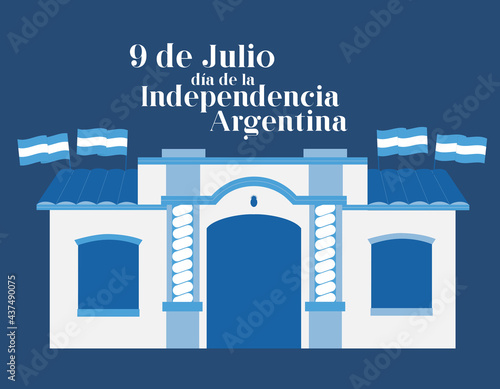  Independencia Argentina - Casa Histórica de Tucumán Casa Histórica banderas argentinas en todos azules.