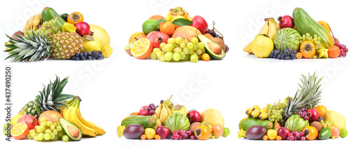 Fototapeta Naklejka Na Ścianę i Meble -  Fruit collection on a white background