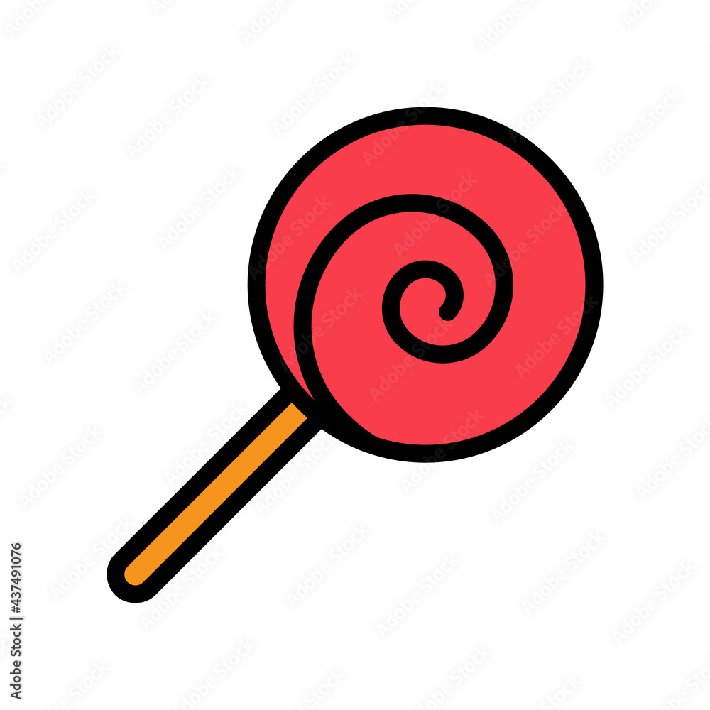 Lollipop Vector Icon in Filled Outline Style. Vector illustration icon can be used for an app, website, or part of a logo. Lollipop Vector Icon in Filled Outline Style. Vector illustration icon can be used for an app, website, or part of a logo.