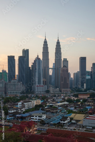 Canvas Print view of kuala lumpur skyline during sunrise