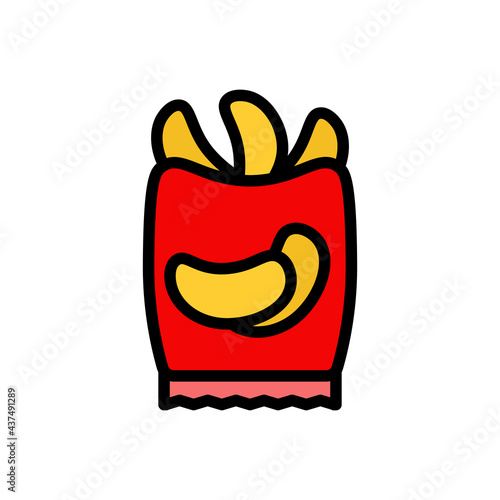 Cracker Vector Icon in Filled Line Style. Cracker is a dry, thin baked food that is made of flour and water and is often eaten with cheese. Vector illustration icon can be used for an app, web, logo