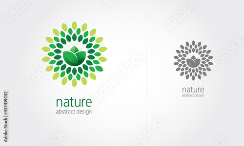 Vector logo pattern of nature elements  farming and ecology concepts  suitable for property logo design  and another companies.