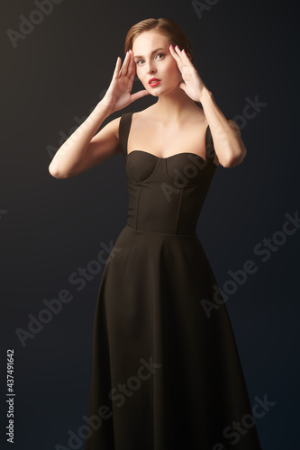 lady in black dress
