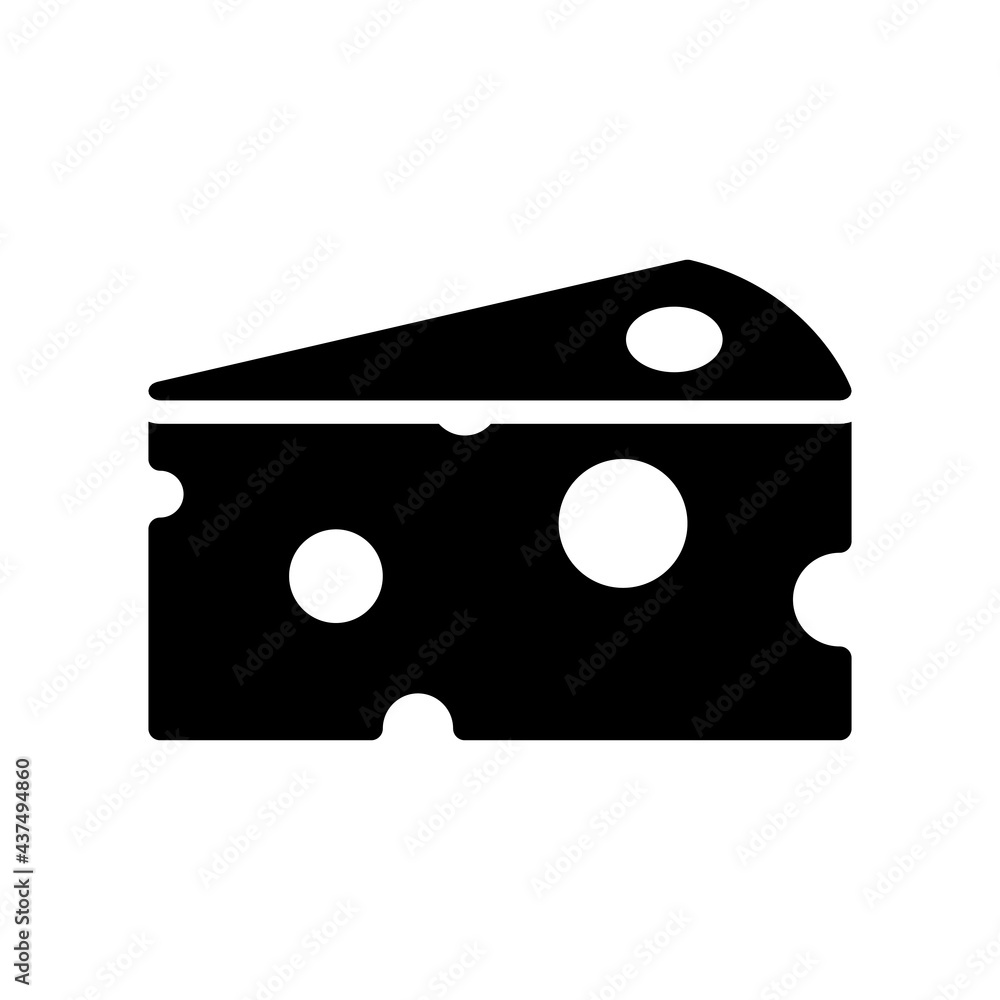Cheese icon Design Template. Illustration vector graphic. simple black glyph icon isolated on white background. Perfect for your web site design, logo, app, UI Cheese icon Design Template. Illustration vector graphic. simple black glyph icon isolated on white background. Perfect for your web site design, logo, app, UI