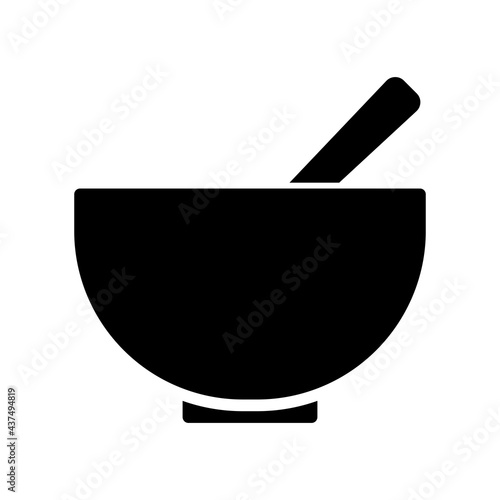 bawl spoon icon Design Template. Illustration vector graphic. simple black glyph icon isolated on white background. Perfect for your web site design, logo, app, UI photo