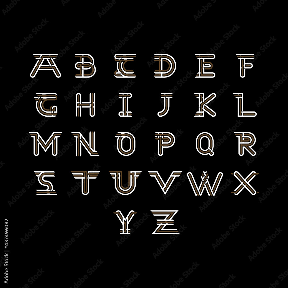 abstract logo design vector of full letter form modern monogram font ...