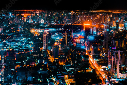 Bangkok, Thailand, Aerial view of Bangkok city in Thailand