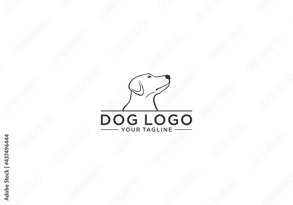 dog illustration logo that looks friendly and cute dog illustration logo that looks friendly and cute