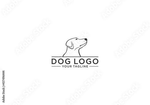 dog illustration logo that looks friendly and cute
