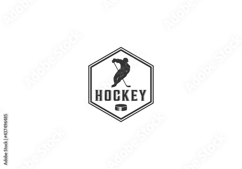 logo for sport hockey on white background © wesome23