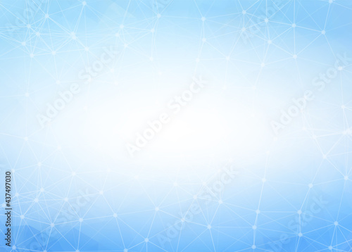 Geometric Blue Polygonal background molecule and communication. Connected lines with dots. Minimalism background. Concept of the science, chemistry, biology, medicine, technology.