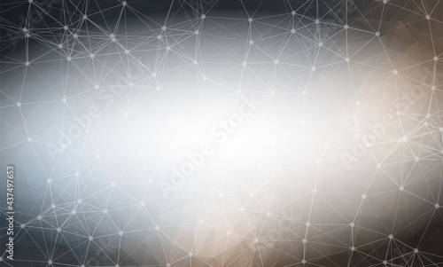 Abstract Dark Black Polygonal Space Background with Connecting Dots and Lines. Connection structure and science background. Futuristic HUD design.