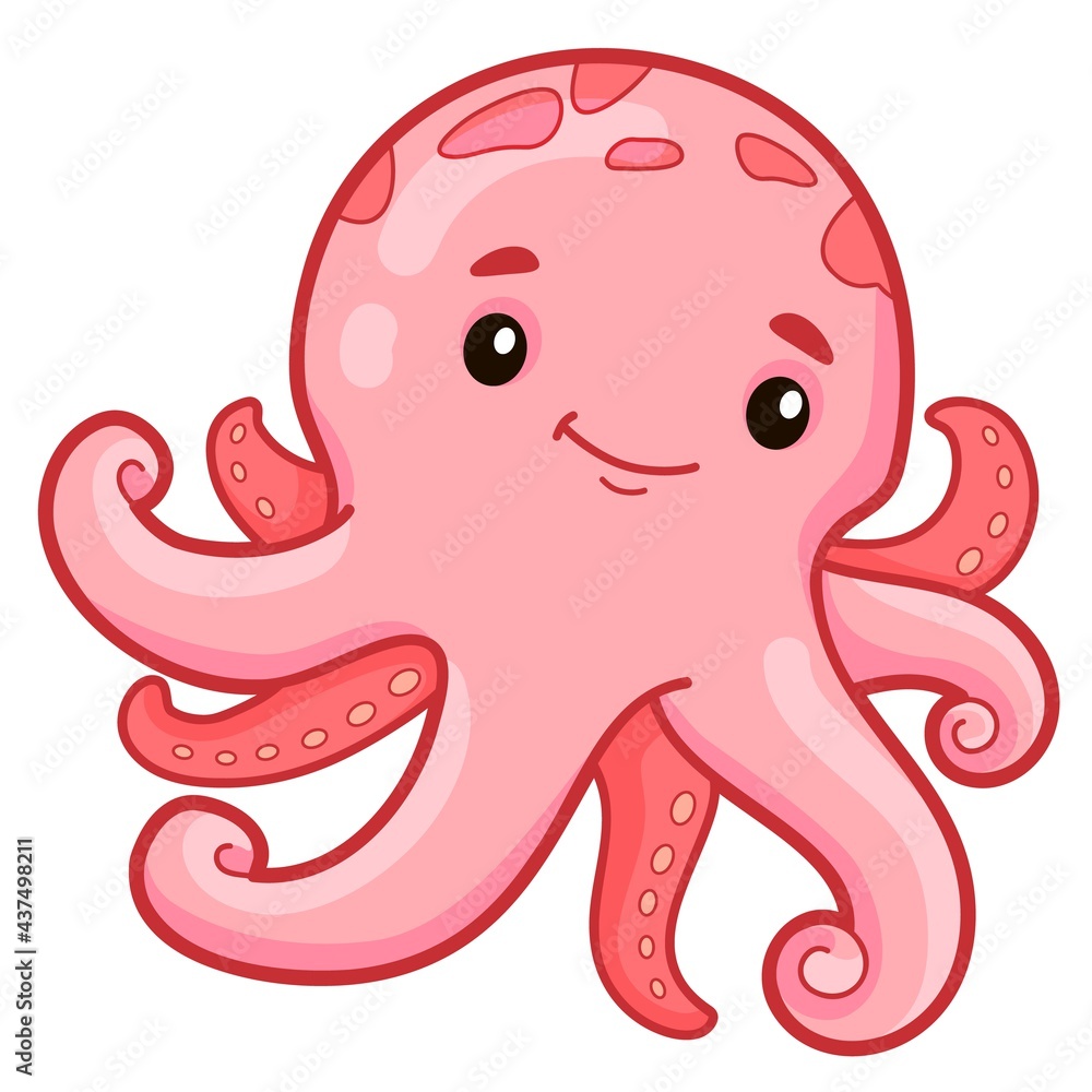 Obraz premium Cute octopus cartoon
