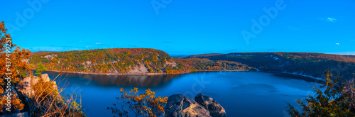 Devils Lake State Park ,View from the Tumbled Rocks Trail in Wisconsin, Midwest USA, Autumn season.