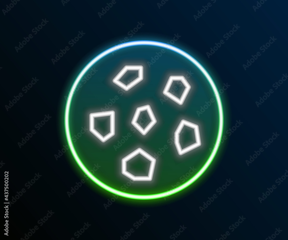 Glowing neon line Cookie or biscuit with chocolate icon isolated on black background. Colorful outline concept. Vector Glowing neon line Cookie or biscuit with chocolate icon isolated on black background. Colorful outline concept. Vector