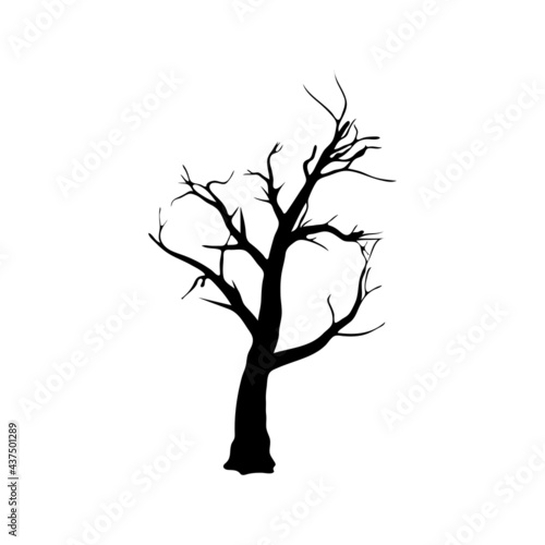 dead Tree silhouette on white background