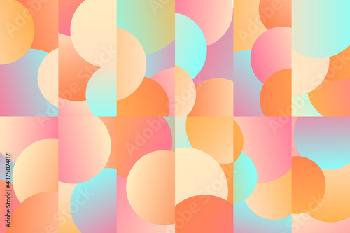 Futuristic cover design for notebook paper, copybook brochures, book, magazine, print. Geometric abstract background with gradient multicolor elements. Colored pattern