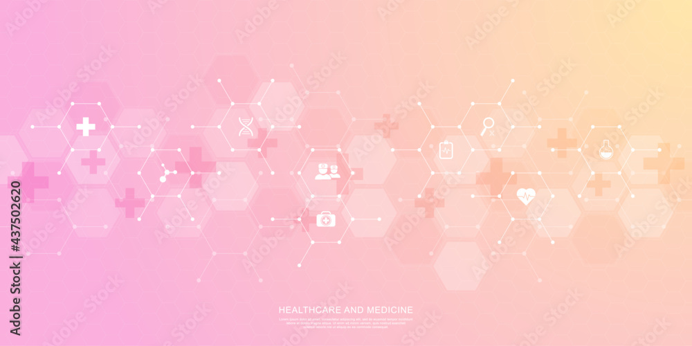 Medical background and healthcare technology with flat icons and symbols. Design template of concept and idea for health care business, innovation medicine, health safety, science. Vector illustration Medical background and healthcare technology with flat icons and symbols. Design template of concept and idea for health care business, innovation medicine, health safety, science. Vector illustration