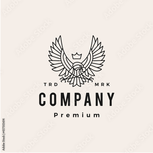 eagle hawk hipster vintage logo vector icon illustration