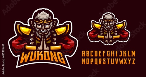 Photography illustration vector graphic of Monkey King mascot logo perfect for sport and e-s