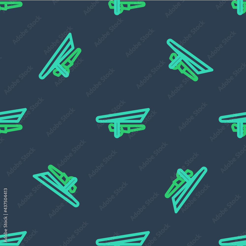 Line Hang glider icon isolated seamless pattern on blue background. Extreme sport. Vector Line Hang glider icon isolated seamless pattern on blue background. Extreme sport. Vector