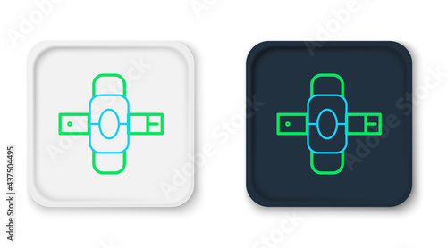 Line Knee pads icon isolated on white background. Extreme sport. Skateboarding, bicycle, roller skating protective gear. Colorful outline concept. Vector