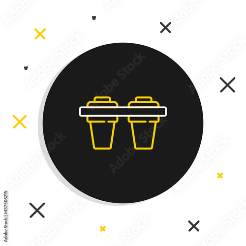 Line Water filter icon isolated on white background. System for filtration of water. Reverse osmosis system. Colorful outline concept. Vector
