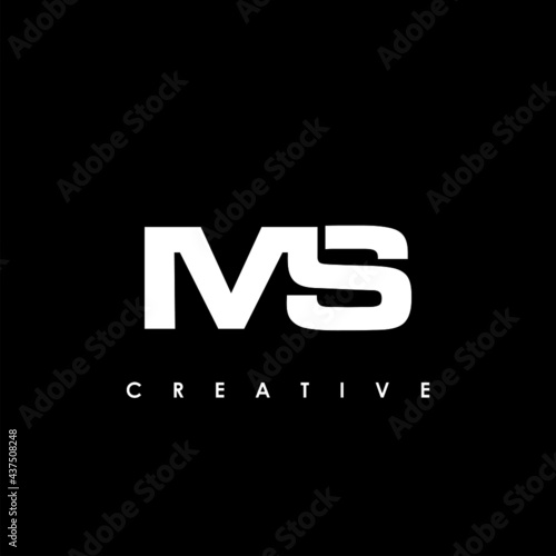 Schilderij op canvas MS Letter Initial Logo Design Template Vector Illustration
