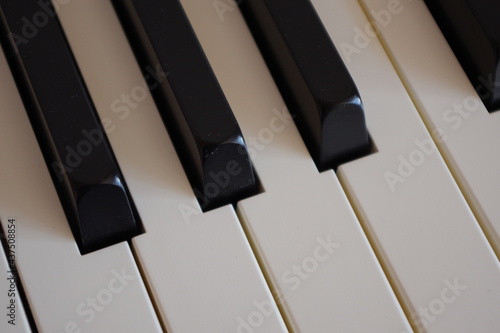 Piano black and white keyboard photo