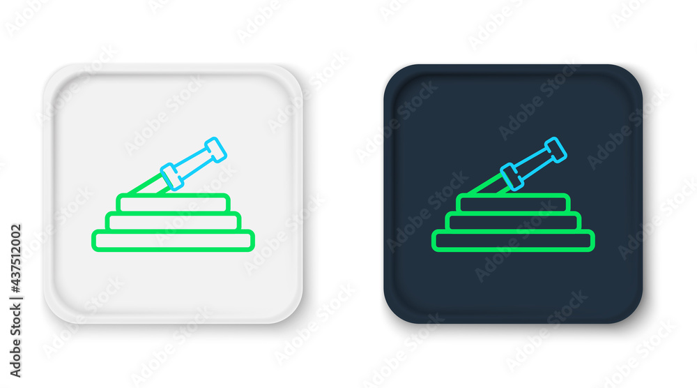 Line Garden hose or fire hose icon isolated on white background. Spray gun icon. Watering equipment. Colorful outline concept. Vector Line Garden hose or fire hose icon isolated on white background. Spray gun icon. Watering equipment. Colorful outline concept. Vector