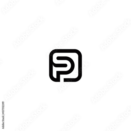 p s ps sp initial logo design vector template