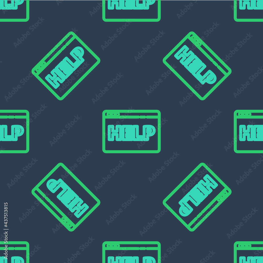 Line Browser help icon isolated seamless pattern on blue background. Internet communication protocol. Vector Line Browser help icon isolated seamless pattern on blue background. Internet communication protocol. Vector
