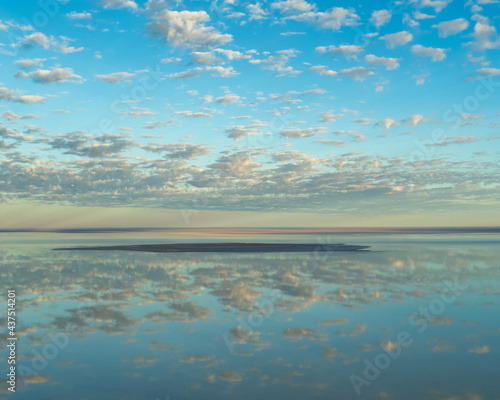 Island created by flood waters and used by nesting birds in the south of Kati Thunda, Lake Eyre, Australia largest salt lake.