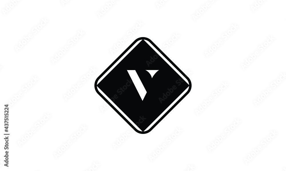 Initial Letter V Square Shape Vector Monogram Logo. V Letter Logo Template Initial Letter V Square Shape Vector Monogram Logo. V Letter Logo Template