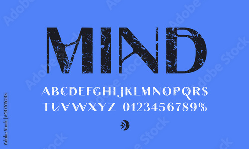 Decorative sans serif font in spiritualism style