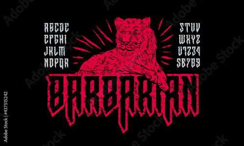 Decorative sans serif font in viking style
