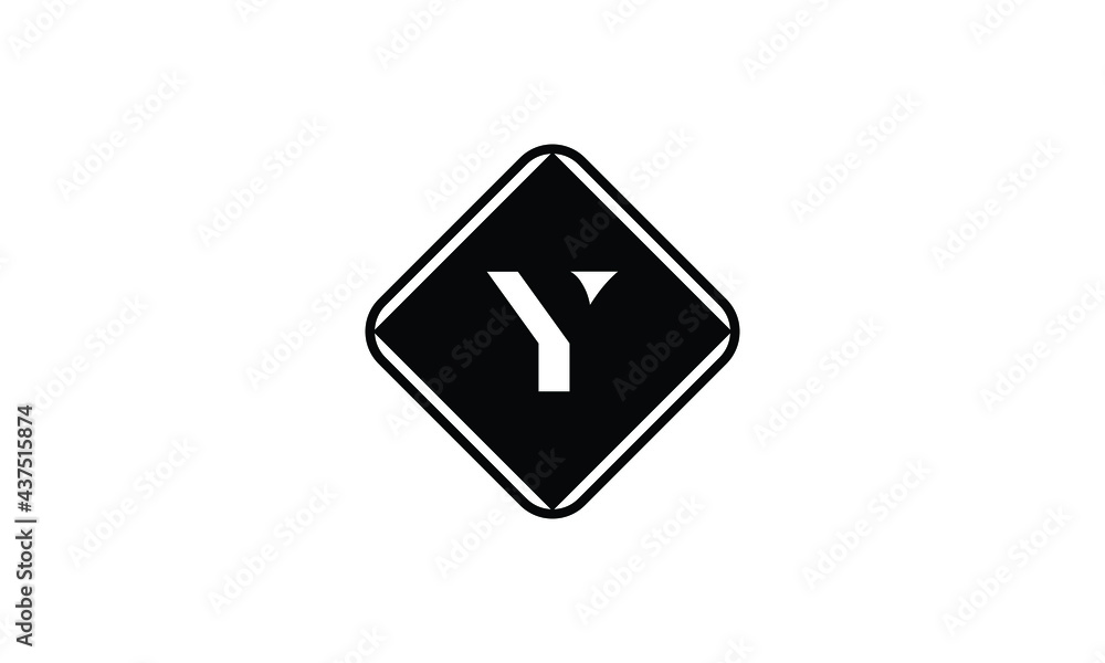 Initial Letter Y Square Shape Vector Monogram Logo. Y Letter Logo Template Initial Letter Y Square Shape Vector Monogram Logo. Y Letter Logo Template