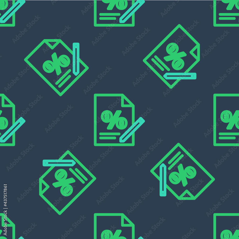 Line Finance document icon isolated seamless pattern on blue background. Paper bank document for invoice or bill concept. Vector Line Finance document icon isolated seamless pattern on blue background. Paper bank document for invoice or bill concept. Vector