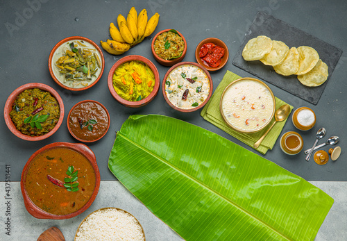Kerala feast side dishes photo