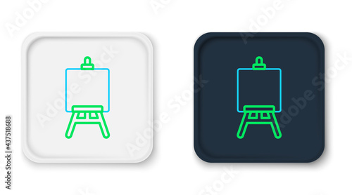 Line Wood easel or painting art boards icon isolated on white background. Colorful outline concept. Vector