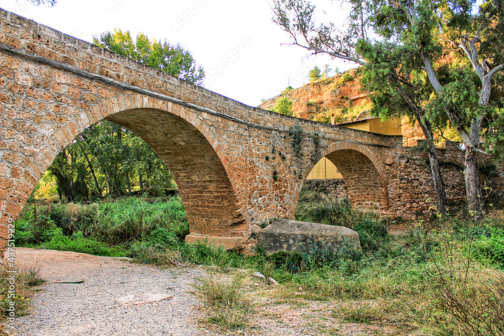 Fototapeta premium Old Stone Bridge over Tuejar River