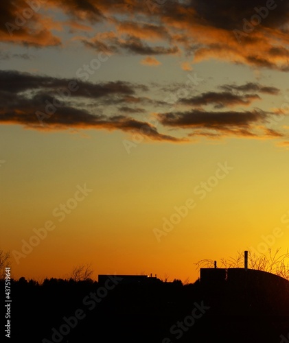 sunset over the city