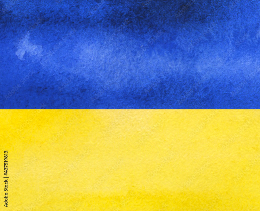Watercolor ukrainian flag background hand drawn in aquarelle. Watercolor ukrainian flag background hand drawn in aquarelle.