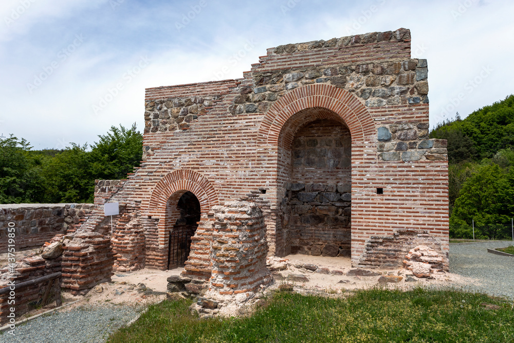 Ruins of the Roman fortress and gate, located in the Troyan Pass, Bulgaria.